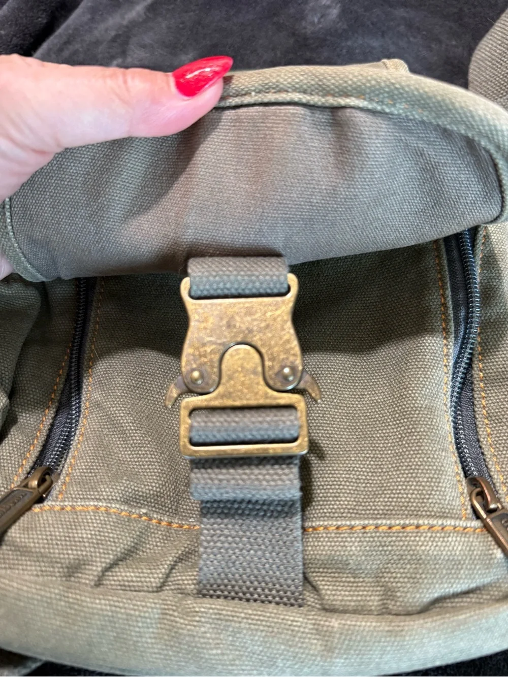 LL Bean Vintage Small Army Green Canvas Crossbody Messenger Shoulder Utility Bag